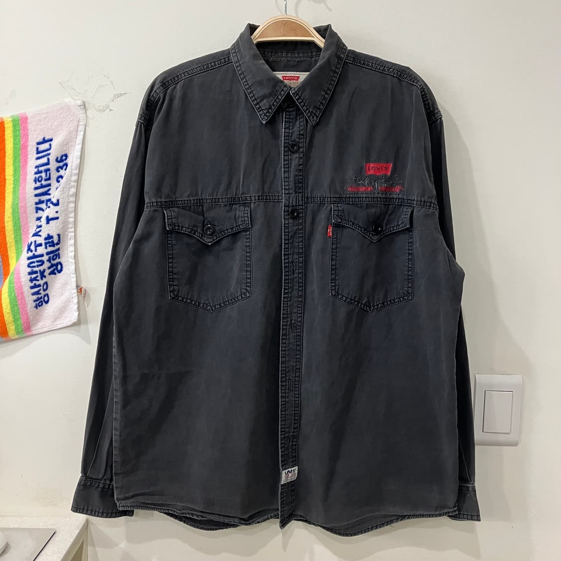 118 리바이스 웨스턴 흑청 데님 셔츠 빈티지 상품이미지1