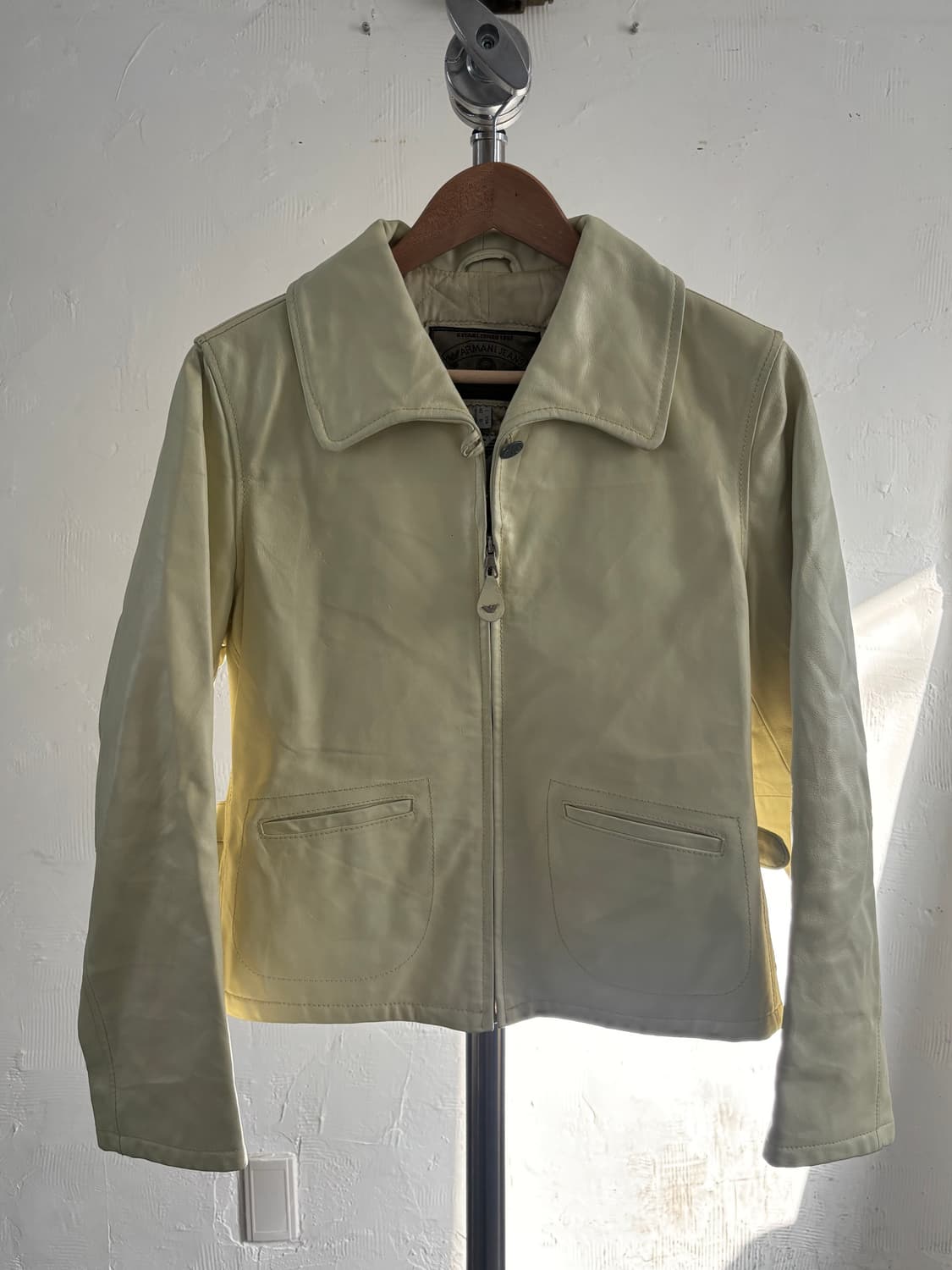 Armani Jeans 아르마니 진스 옐로우 가죽 자켓  상품이미지3