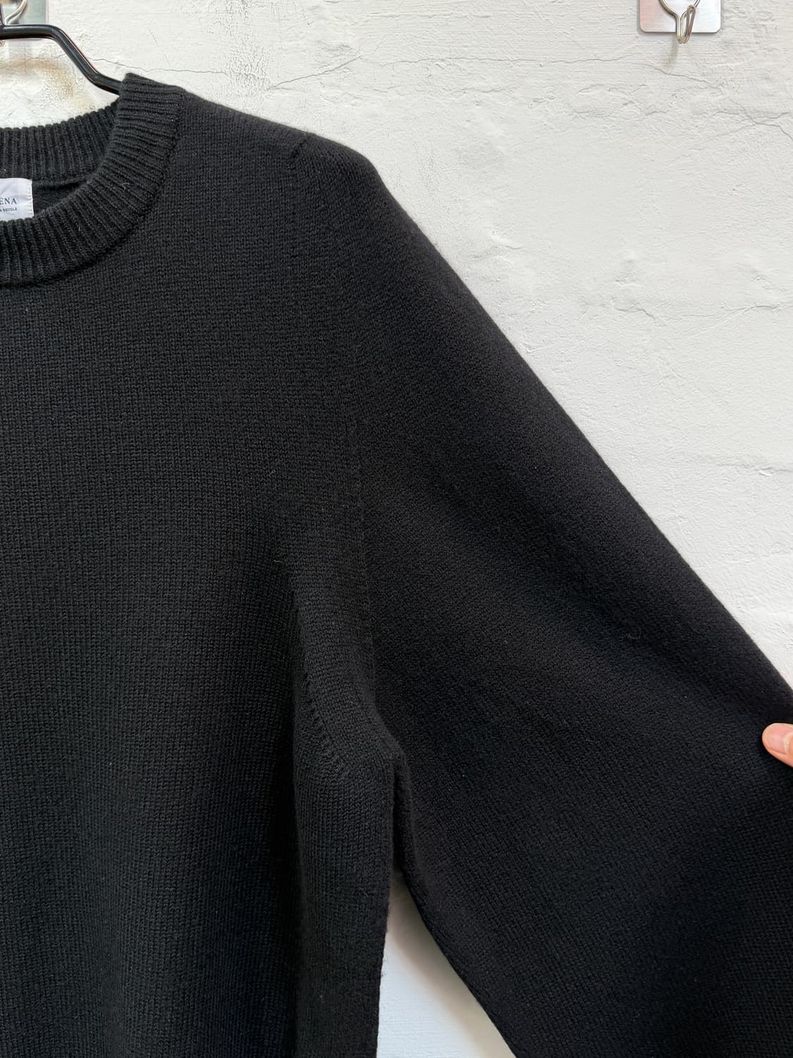 IENA 블랙 크루넥 벌룬 슬리브 울 니트 JAPAN OS 상품이미지4