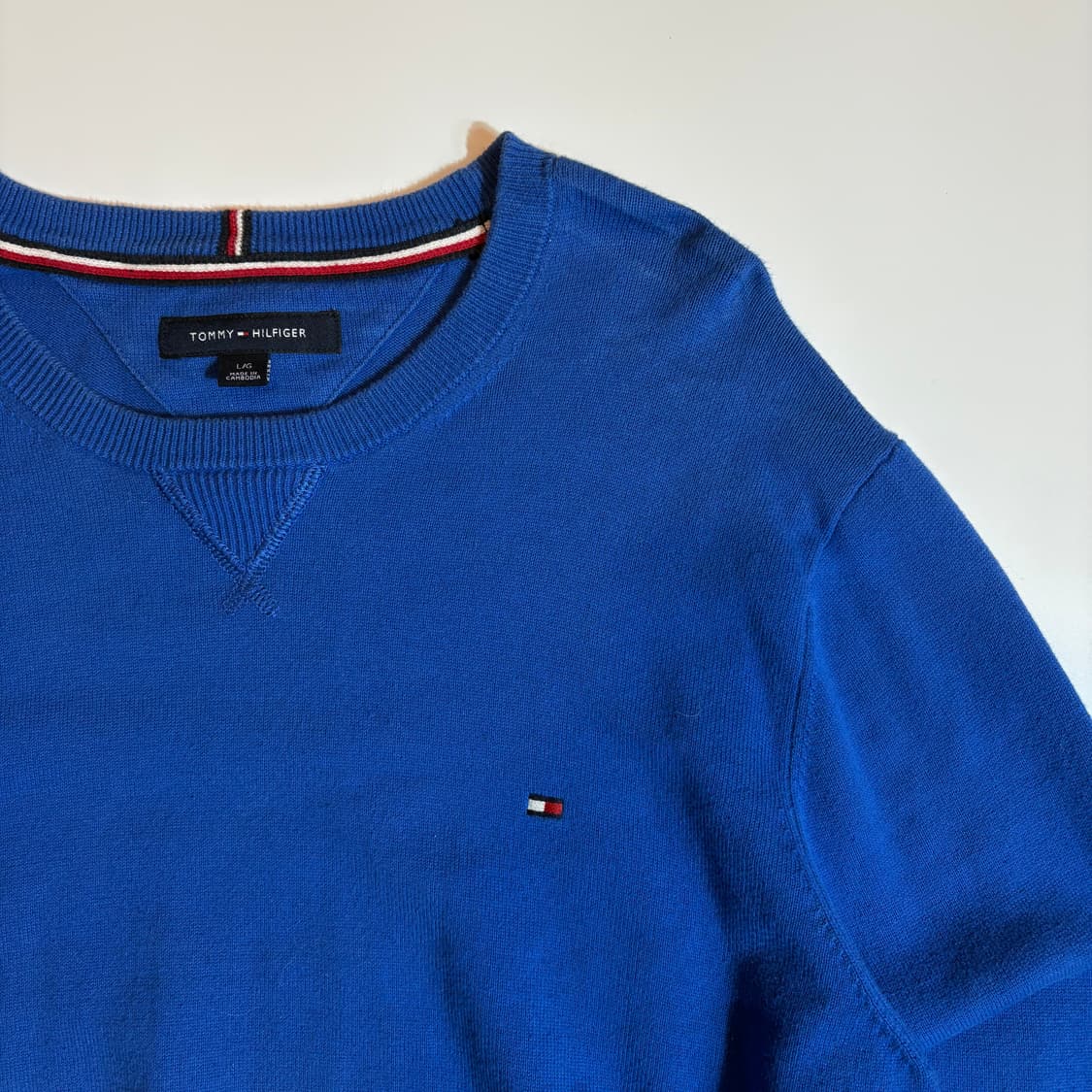 타미힐피거 플래그 로고 블루 코튼 니트 상품이미지3
