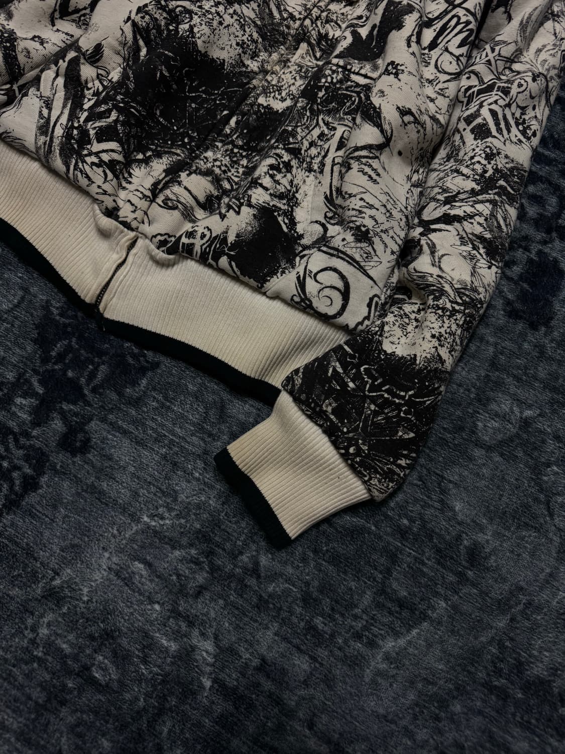 90s Fox racing printing fur hoodie 상품이미지6