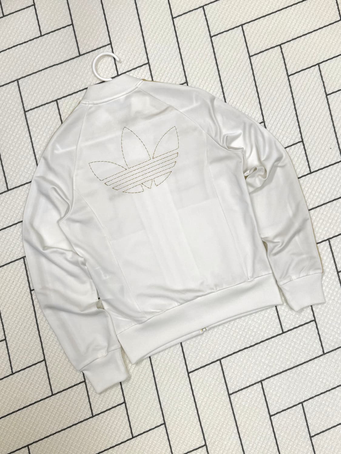 여성 85 / 아디다스 희귀 화이트 골드 백로고 져지 트랙탑 상품이미지6