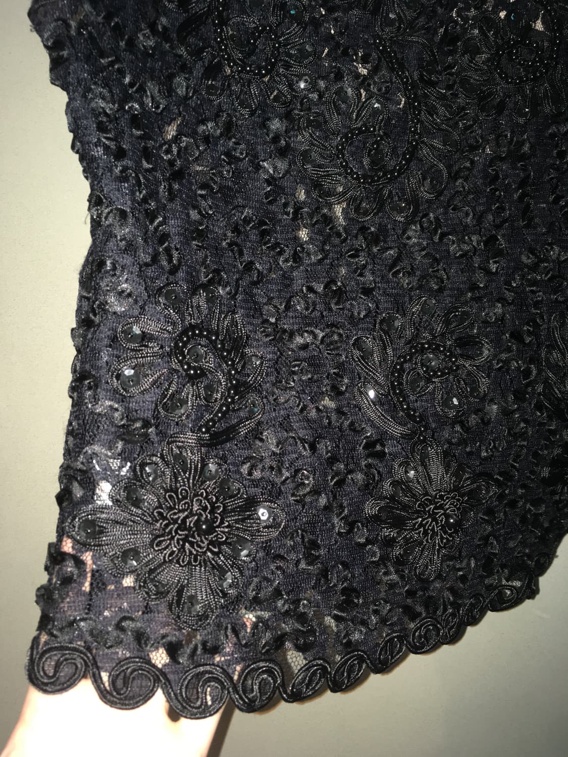 Jpn vintage Black lace beads blouse 상품이미지7