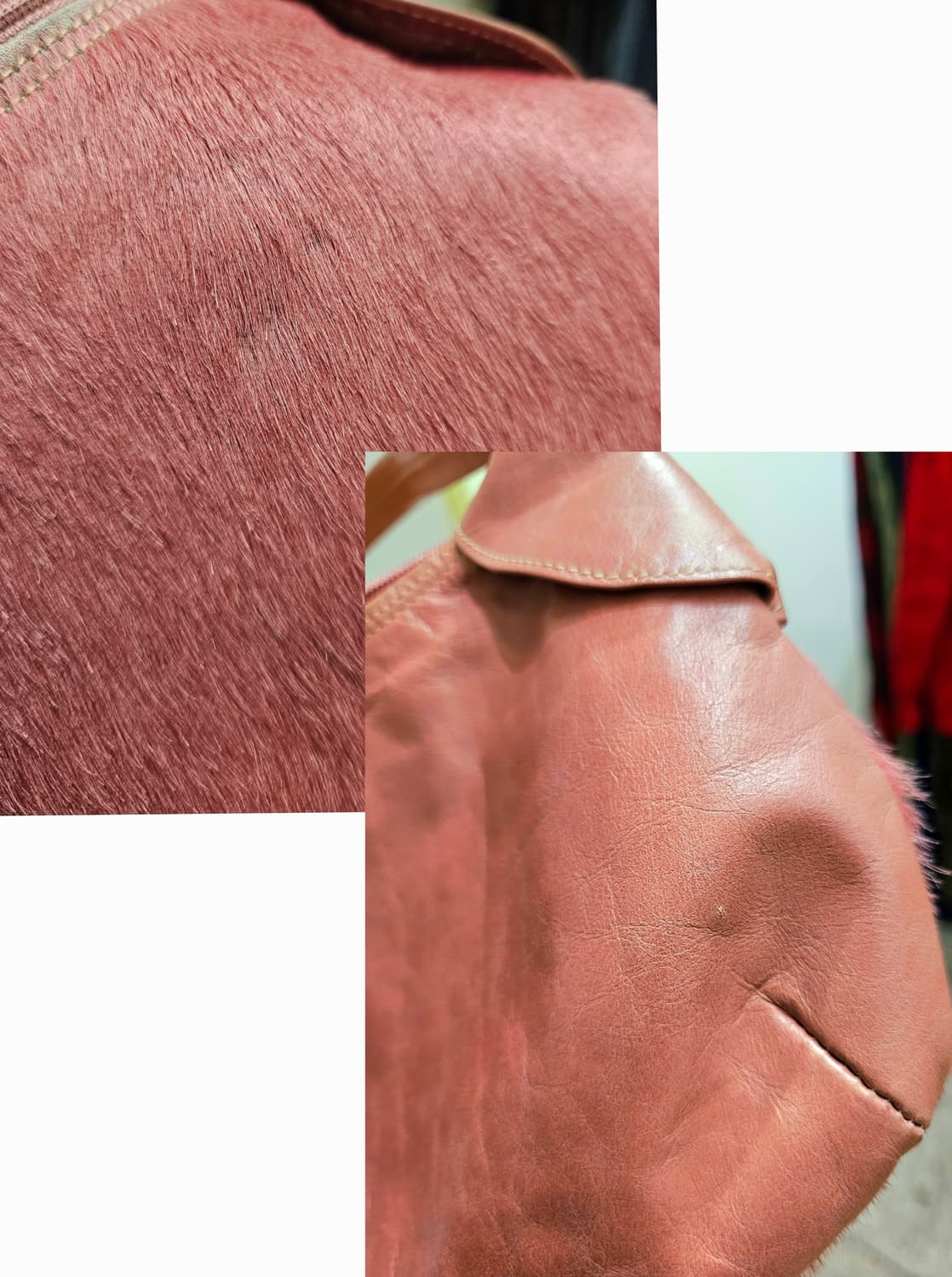 핑크 송치 레더 숄더백 상품이미지9