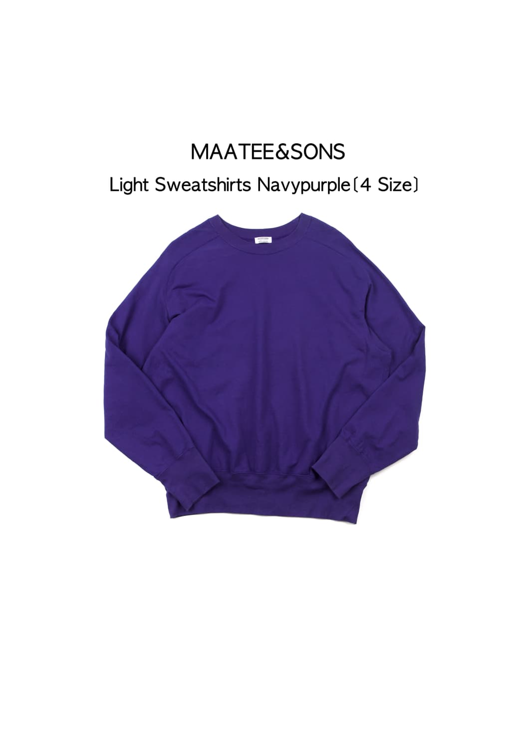 Maatee&sons 라이트 스웻셔츠 네이비퍼플 상품이미지1