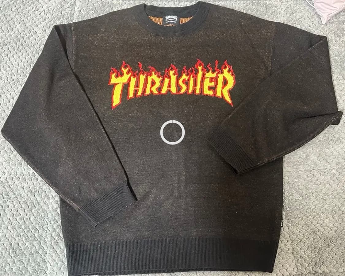 트레셔 자카드 플레임 로고 니트 L 상품이미지1