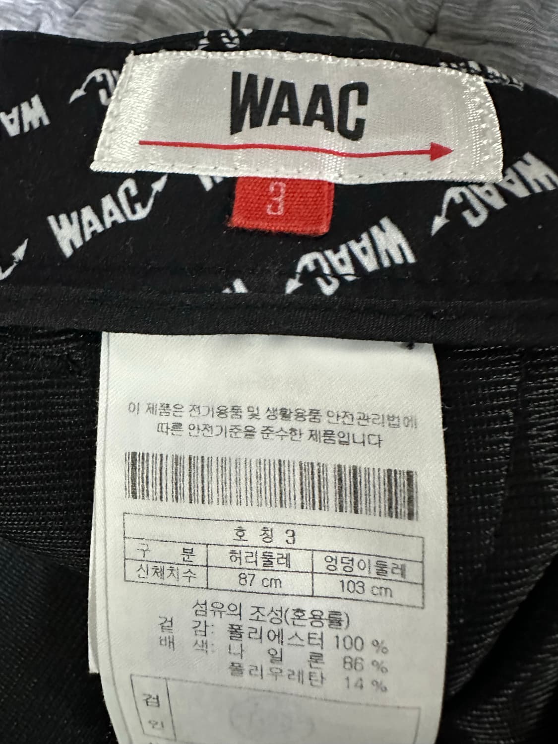 WAAC 로고 패턴 바지 블랙 상품이미지5