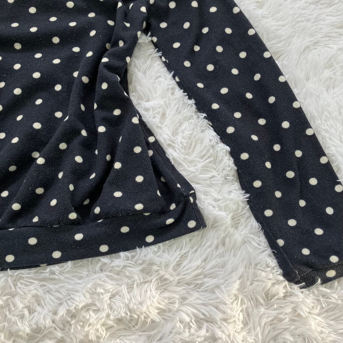 빈티지 네이비 도트 레이스 니트 긴팔 952 y2k 스트릿 갸루 펑키 일 상품이미지4