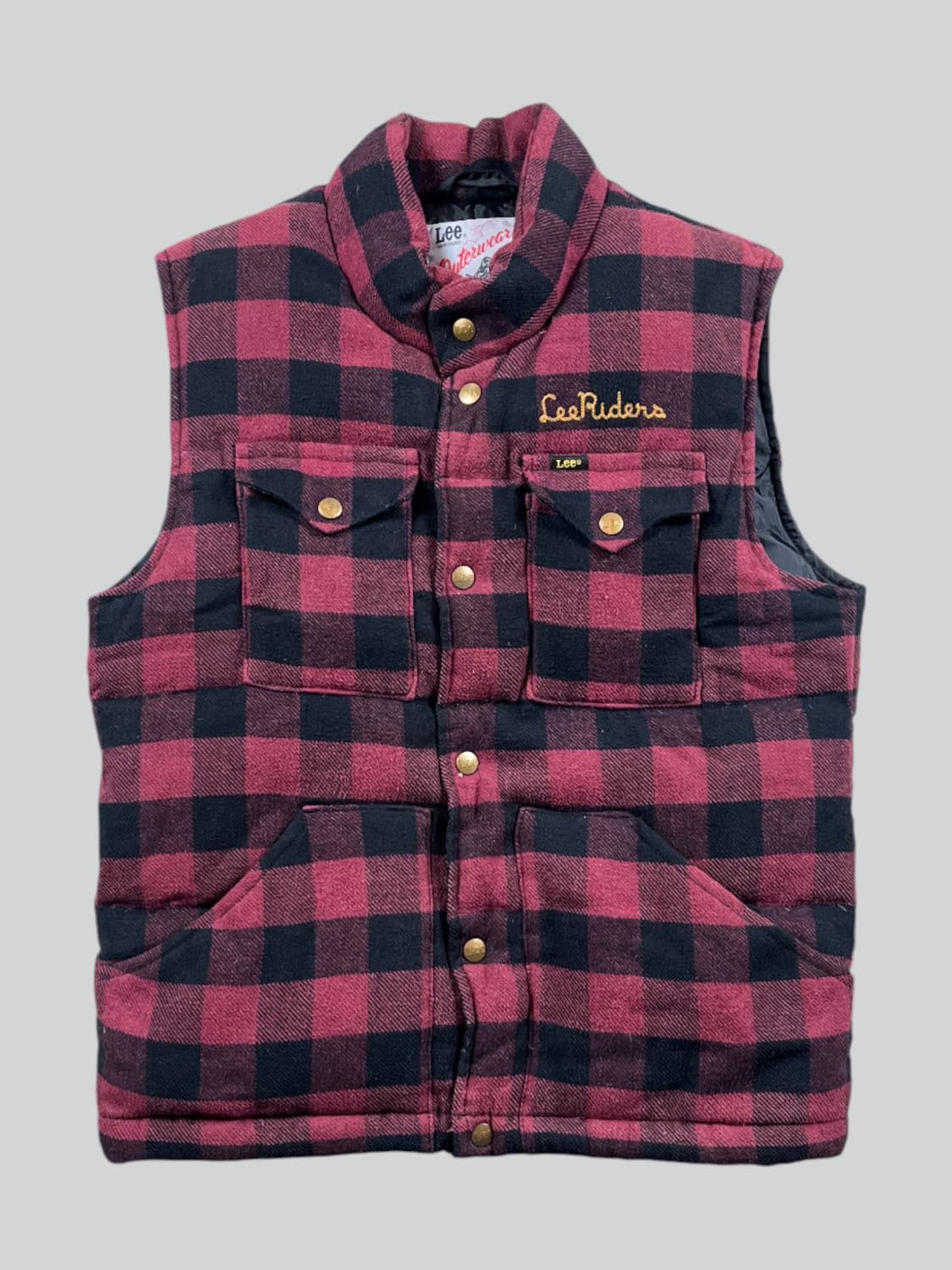 Lee 레드체크패턴 패딩 베스트  상품이미지1