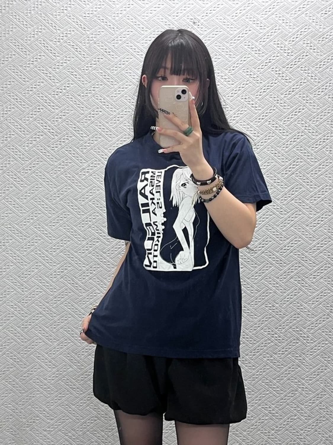 빈티지 애니메이션 미사카 미코토 프린팅 반팔티 M C10625 상품이미지1