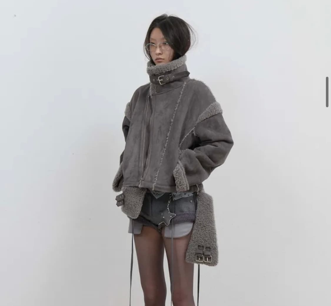 (새상품)Detachable 퍼 시어링 자켓 차코랄 상품이미지3