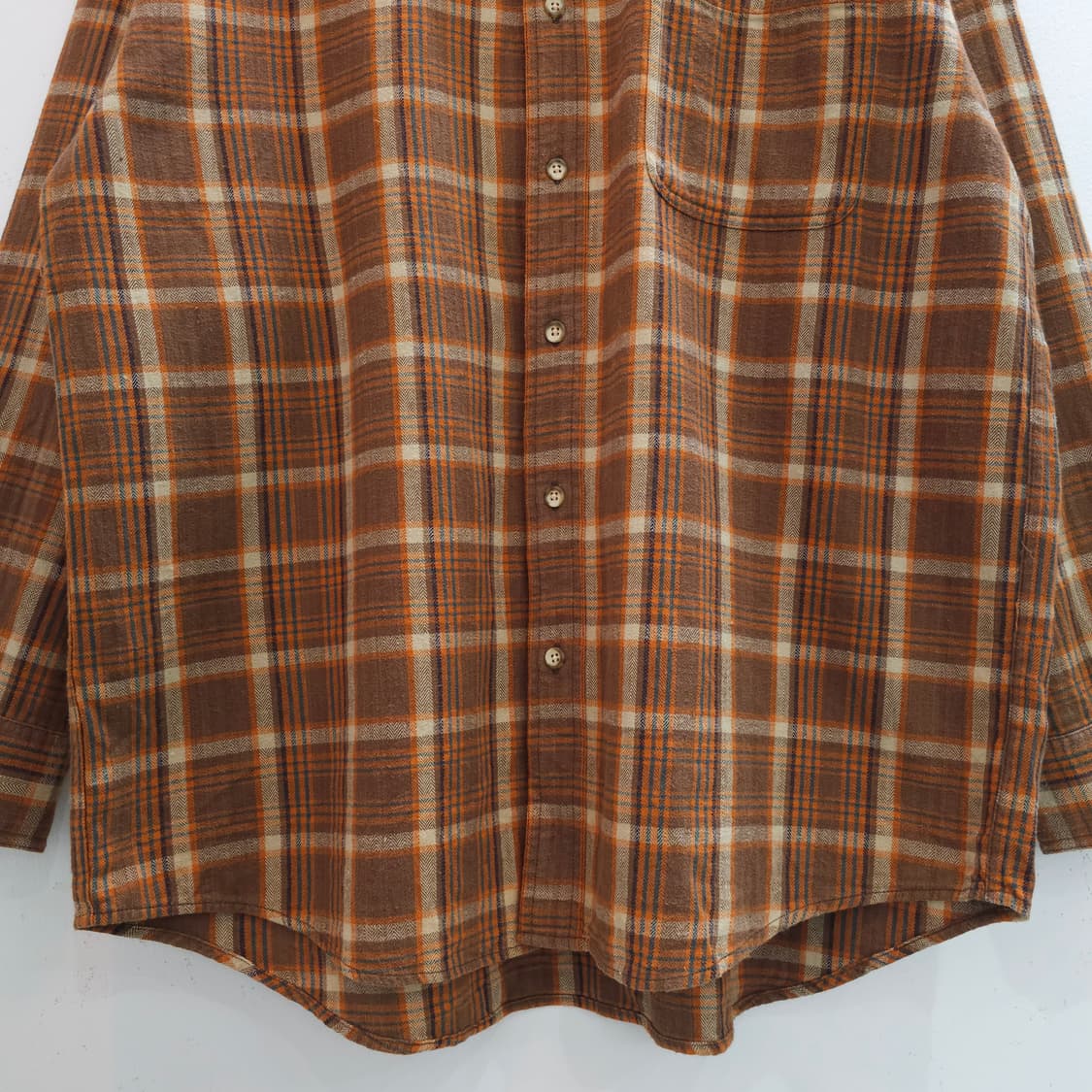 JPN 플란넬 브라운 체크셔츠 상품이미지3