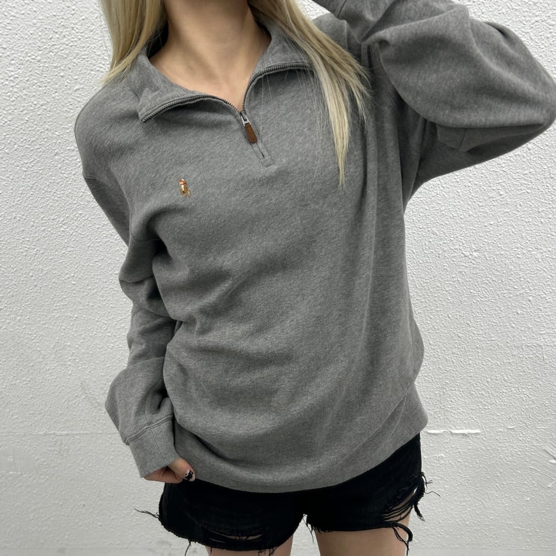 폴로 랄프로렌 옥스포드 그레이 반집업 M 상품이미지1