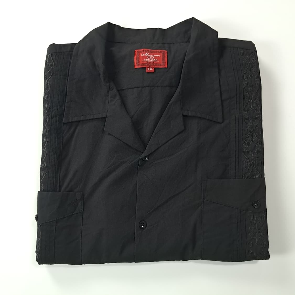CK782 4XL 맥시모스USA 4포켓 블랙 과야베라 반팔 셔츠 남방 상품이미지7