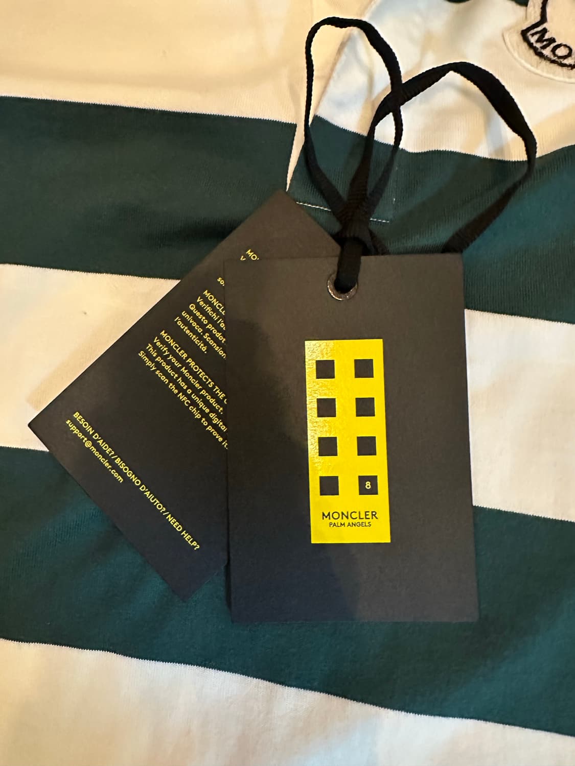 몽클레르 x 팜 엔젤스 스트라이프 롱슬리브 폴로 셔츠 상품이미지4