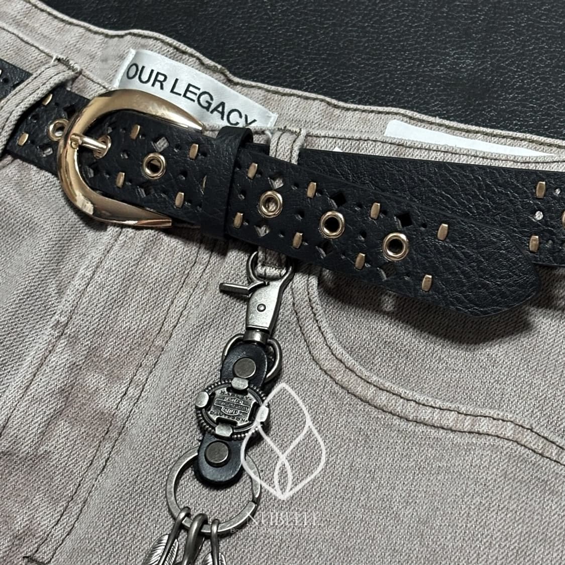 🌗 Golden punched belt / 에스닉 펀칭 골드버클 벨트 상품이미지1