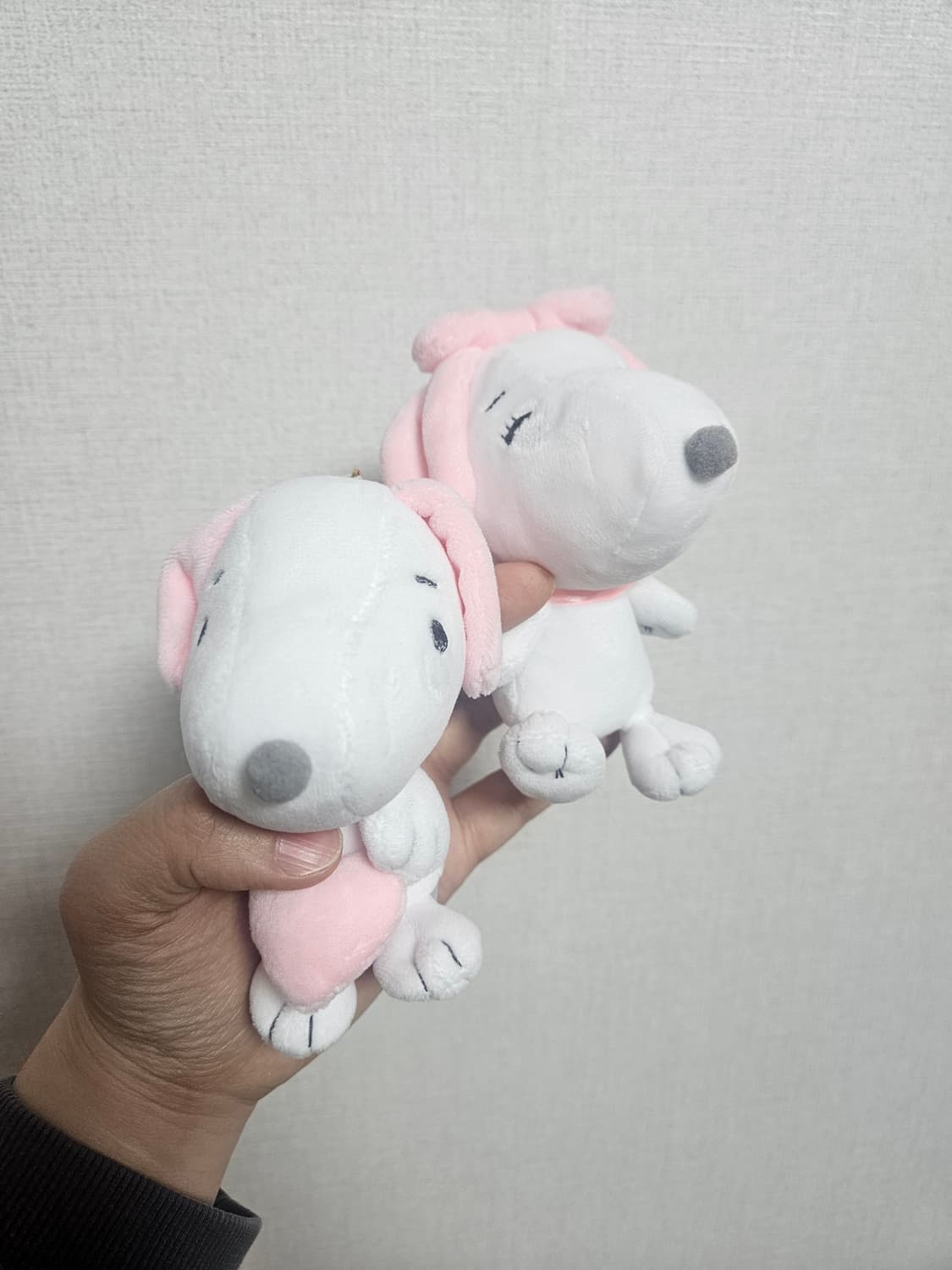 핑크 스누피 볼착(자석) 키링인형 커플 상품이미지2