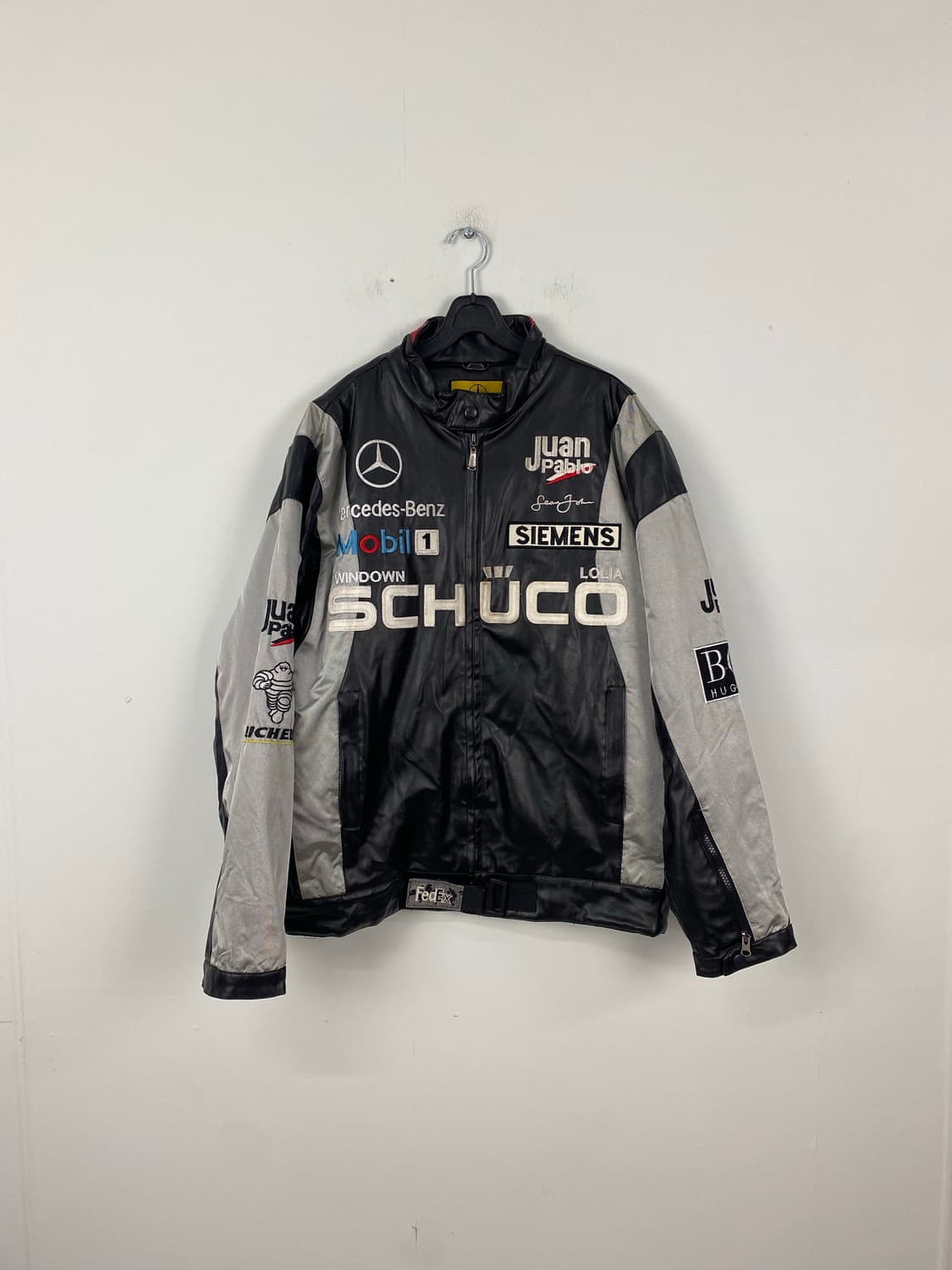 메르세데스 벤츠 F1 레이싱 퀄팅 가죽 자켓 XXL 상품이미지1
