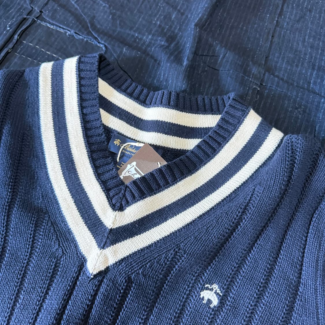 브룩스 브라더스 코튼 블랜드 브이넥 스웨터 S 상품이미지2