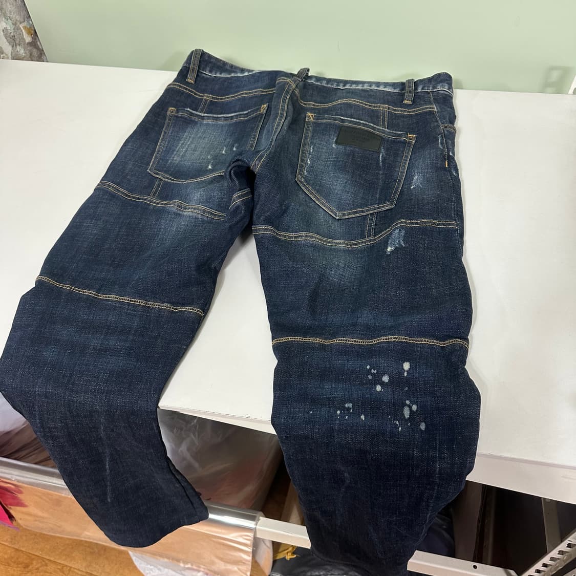 48 M 디스퀘어드2 페인팅 찢청 바이커진 상품이미지8