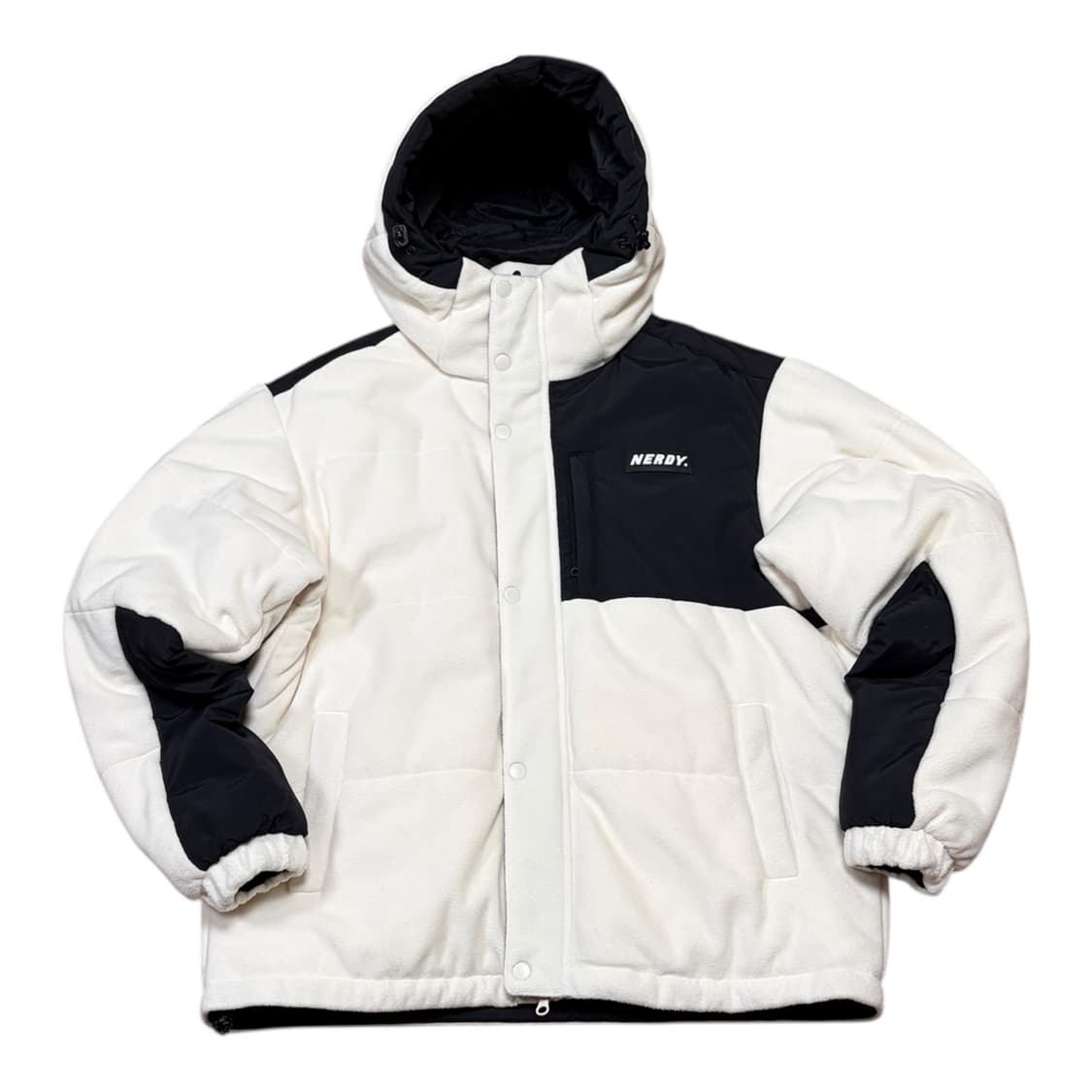 널디 플리스 블록 패디드 패딩 실측M 상품이미지2