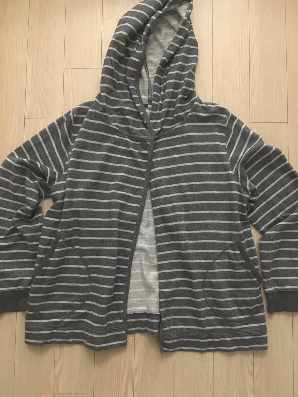 일본빈티지 하구미 바선생핏 너드 줄무늬 후드집업 모리걸 스즈코 단가라 상품이미지1