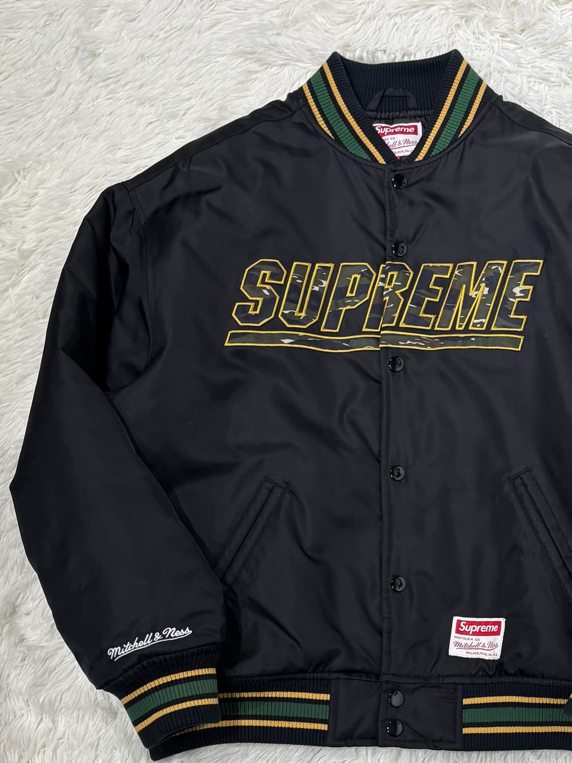 슈프림 미첼앤네스 카모로고 바시티 자켓 상품이미지6