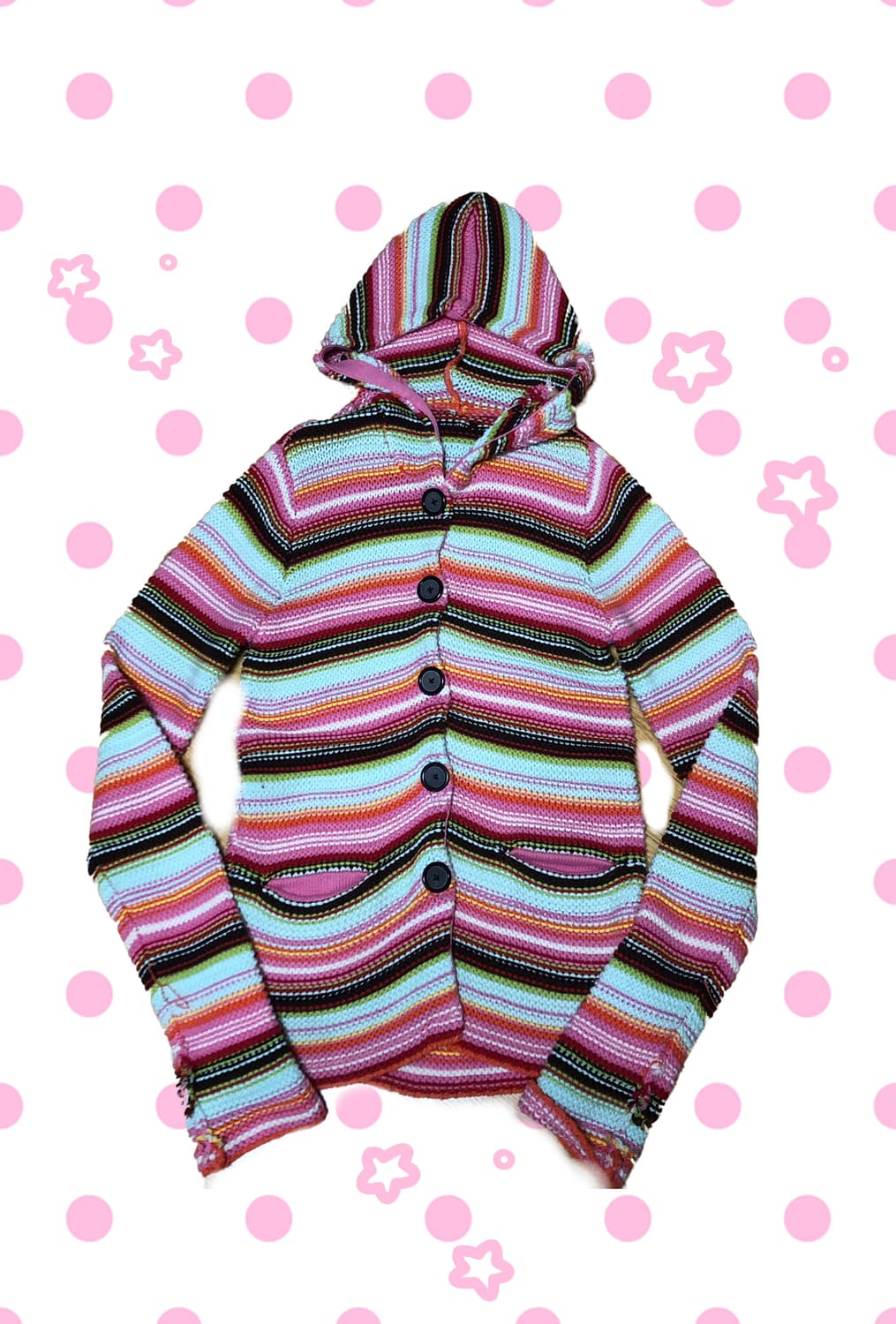 하구미 히피 니트 후드집업 상품이미지1