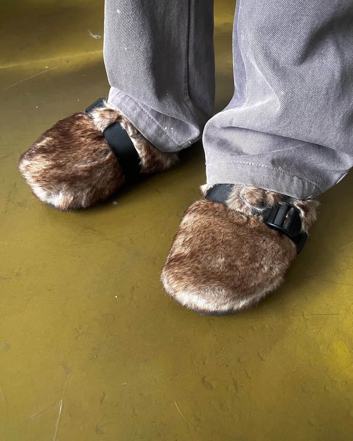 Coen Japan Brown Fur Trim Slippers 상품이미지3