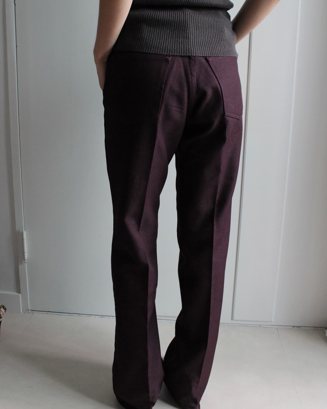 Wrangler burgundy poly pants 상품이미지3