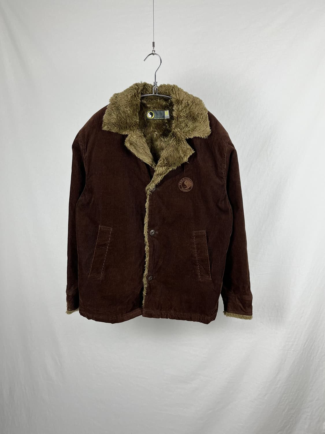 Vintage 브라운 컬러 골덴 카라 퍼 자켓 상품이미지1