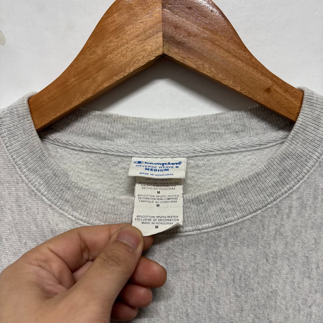 챔피온 리버스위브 그레이 맨투맨 상품이미지5