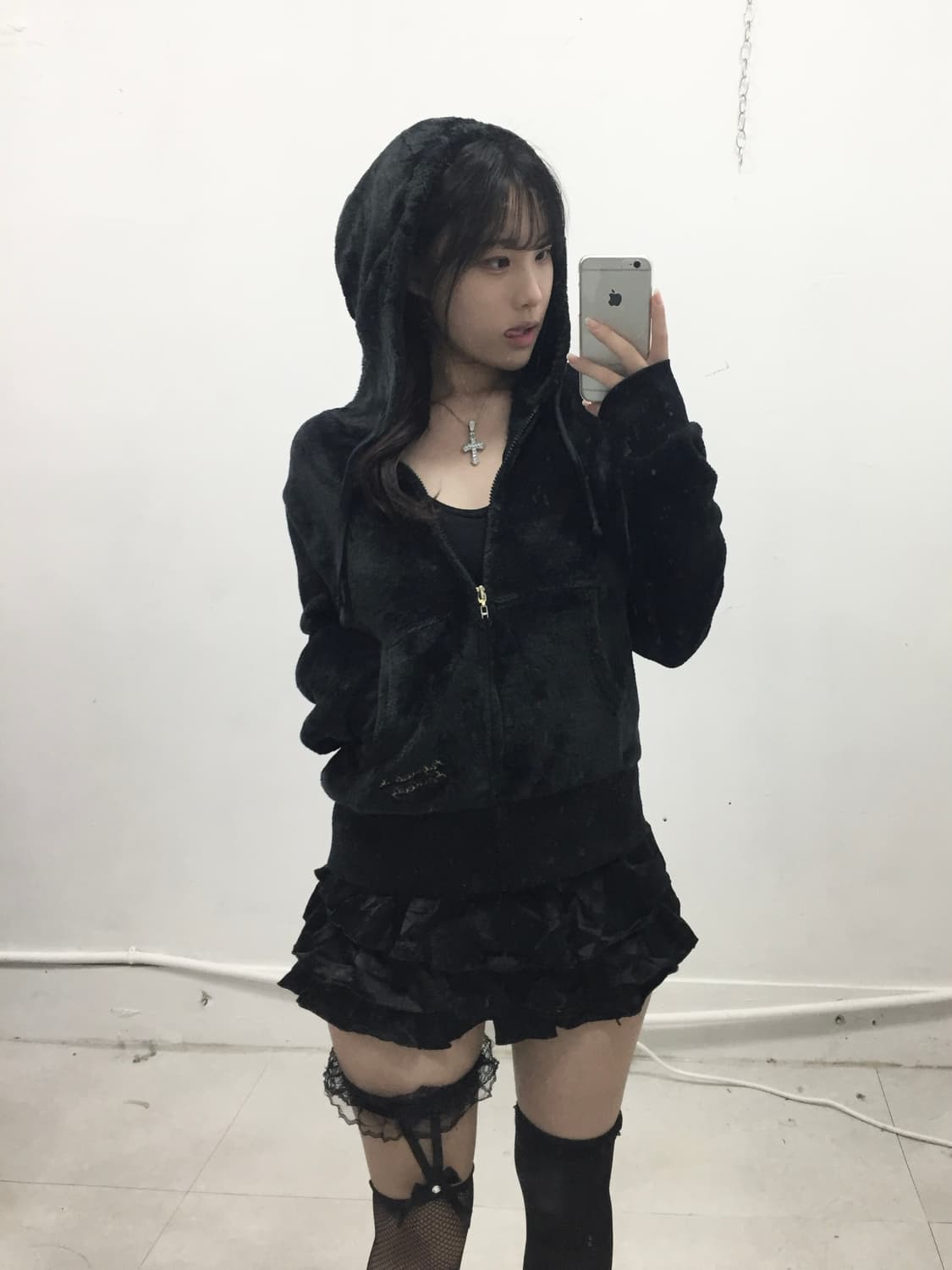 [C.O.B] 오네갸루 폭닥 골드 레터링 후드집업 상품이미지1