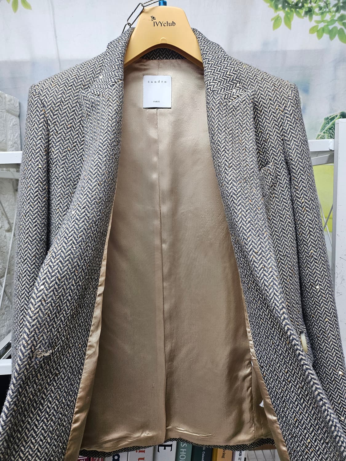 산드로 여성자켓 55 헤링본 테일러드 싱글자켓 AD33 상품이미지6