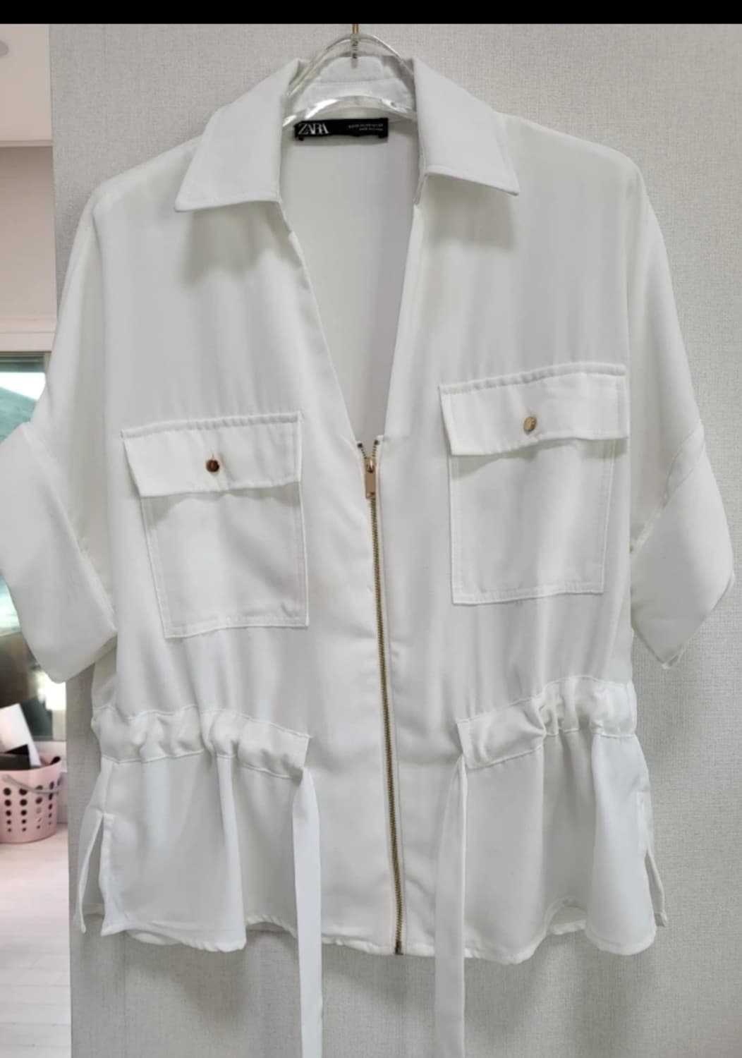 새제품세일!자라 화이트 오버사이즈 블라우스 free 상품이미지1