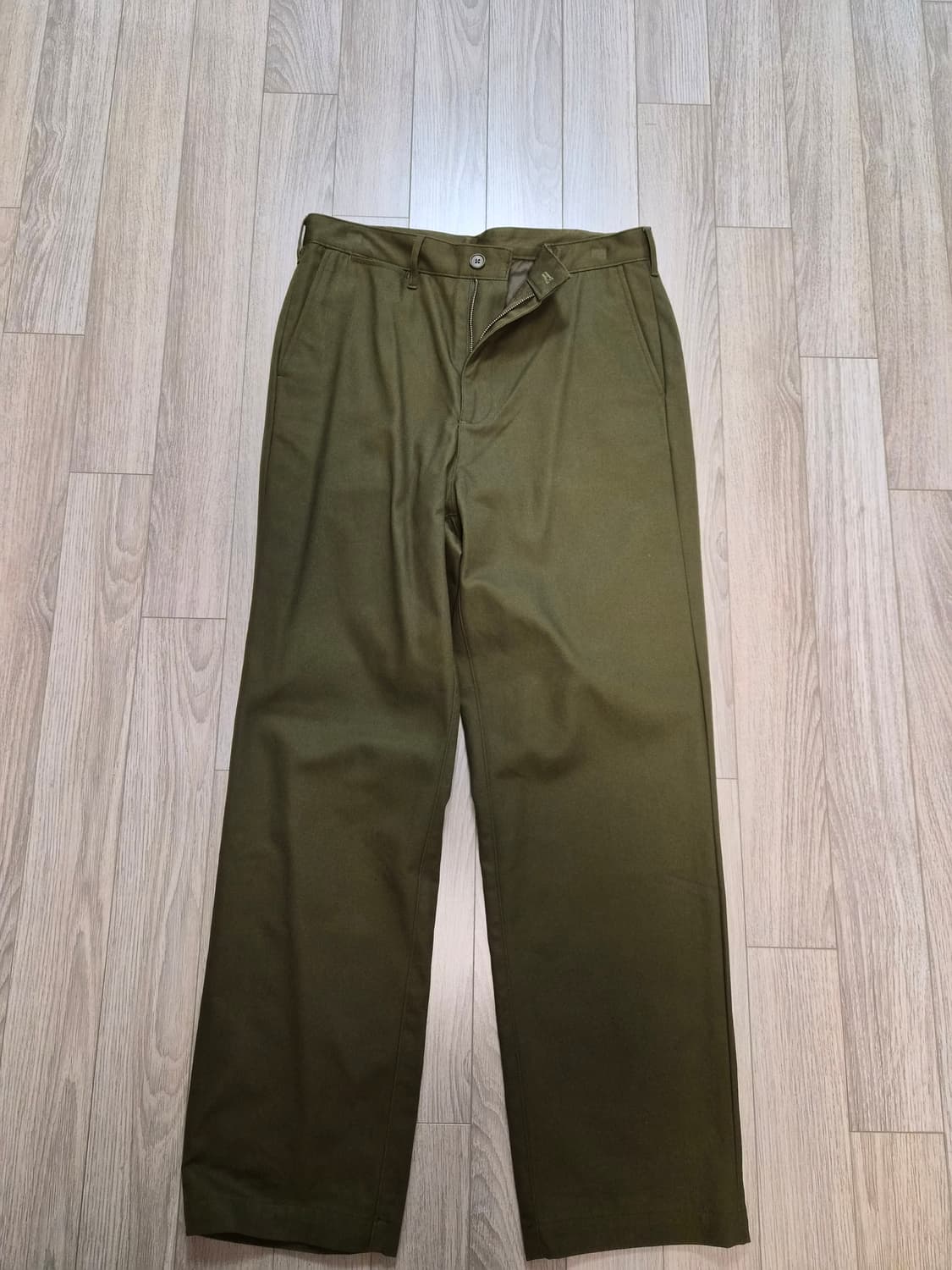 스테디에브리웨어 sew 레귤러 헤비 코튼 팬츠 올리브 3사이즈 상품이미지3