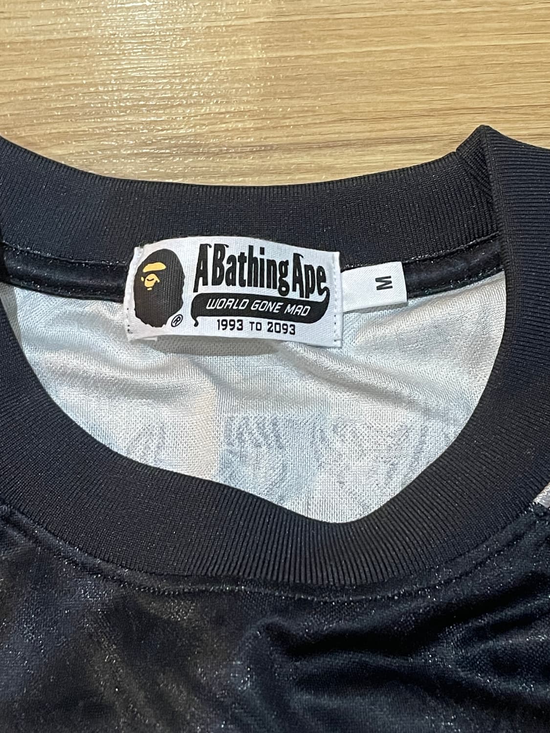 Bape 베이프 플레임 풋볼져지 블랙 M 상품이미지4