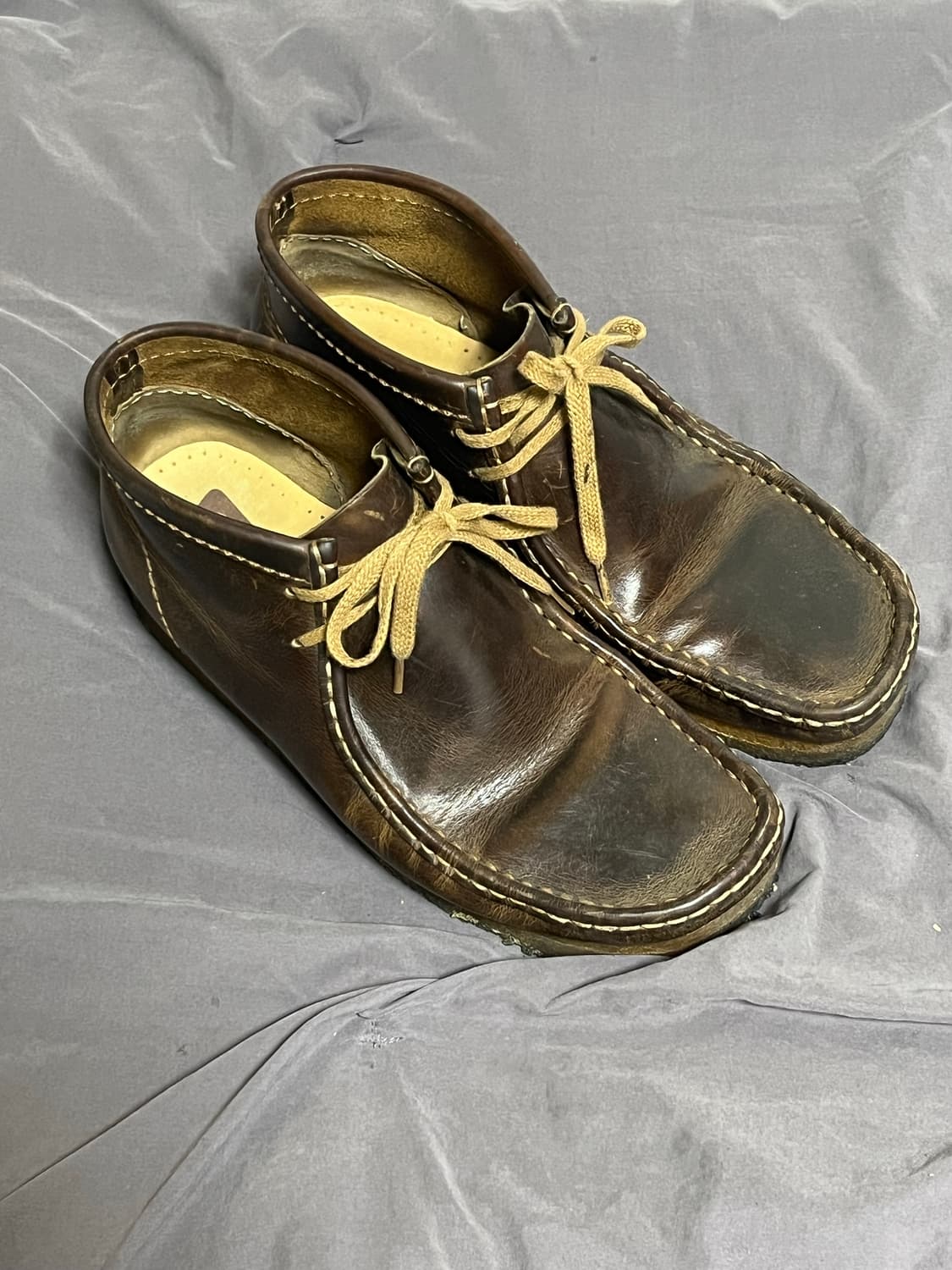 Clarks Wallabee brown leather boots 상품이미지1