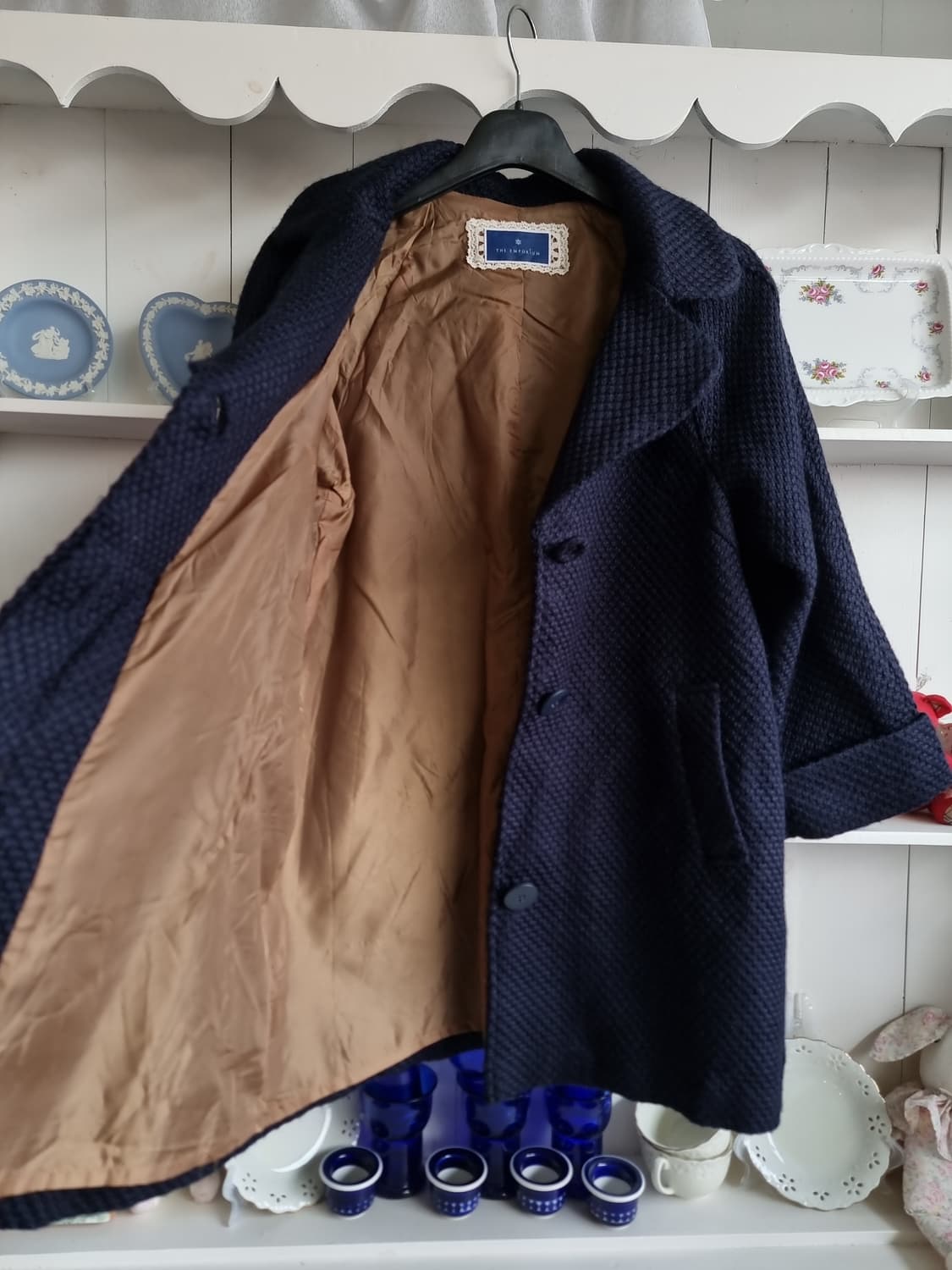 네이비 모직 코트 상품이미지3