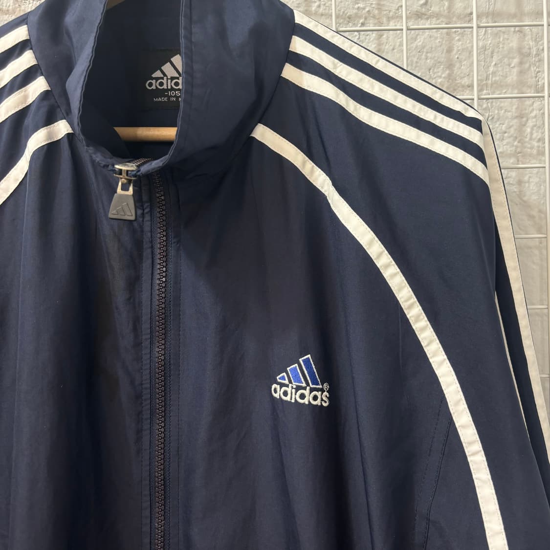 90s 아디다스 올드스쿨 네이비 바람막이 XL 상품이미지5