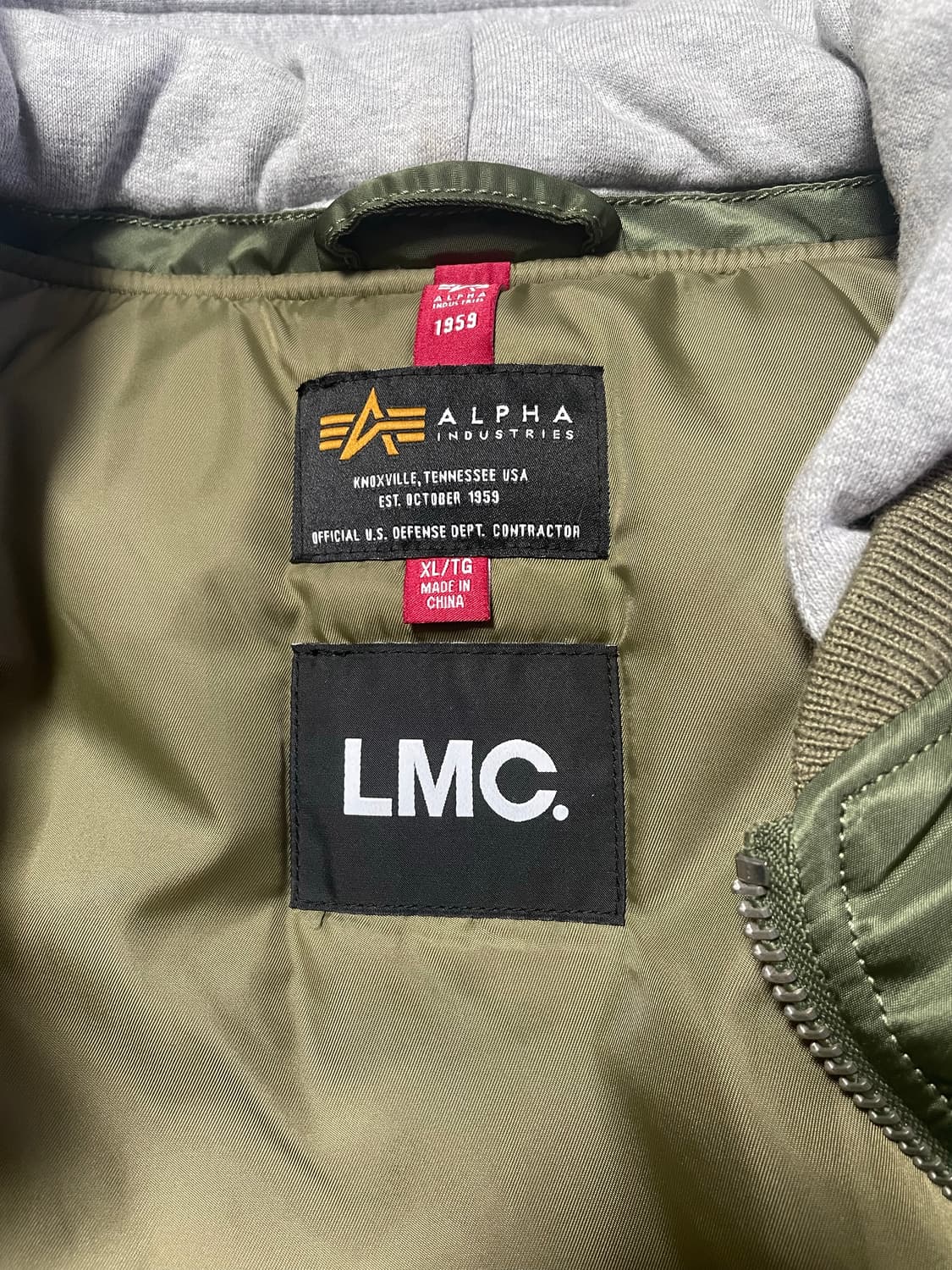 엘엠시 알파인더스트리 MA-1 olive 상품이미지6