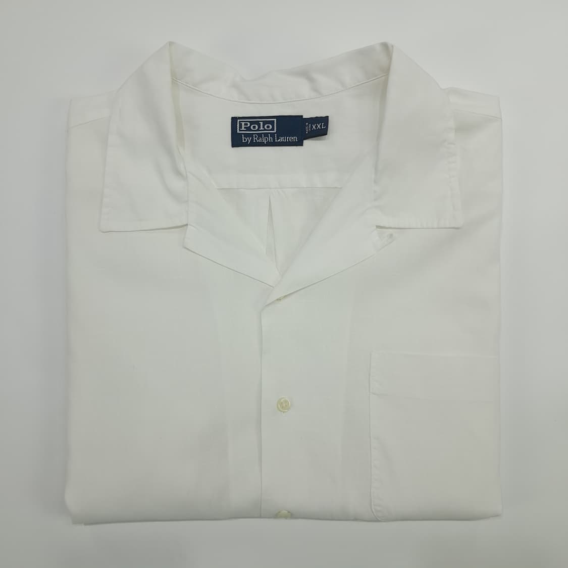 Co700 2XL 폴로 랄프로렌 화이트 린넨코튼 언더로고 반팔 셔츠 남방 상품이미지8