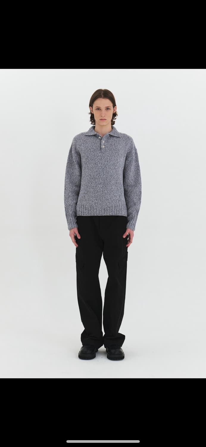 Winder MODIFIED WOOL POLO SWEATER  L 상품이미지1
