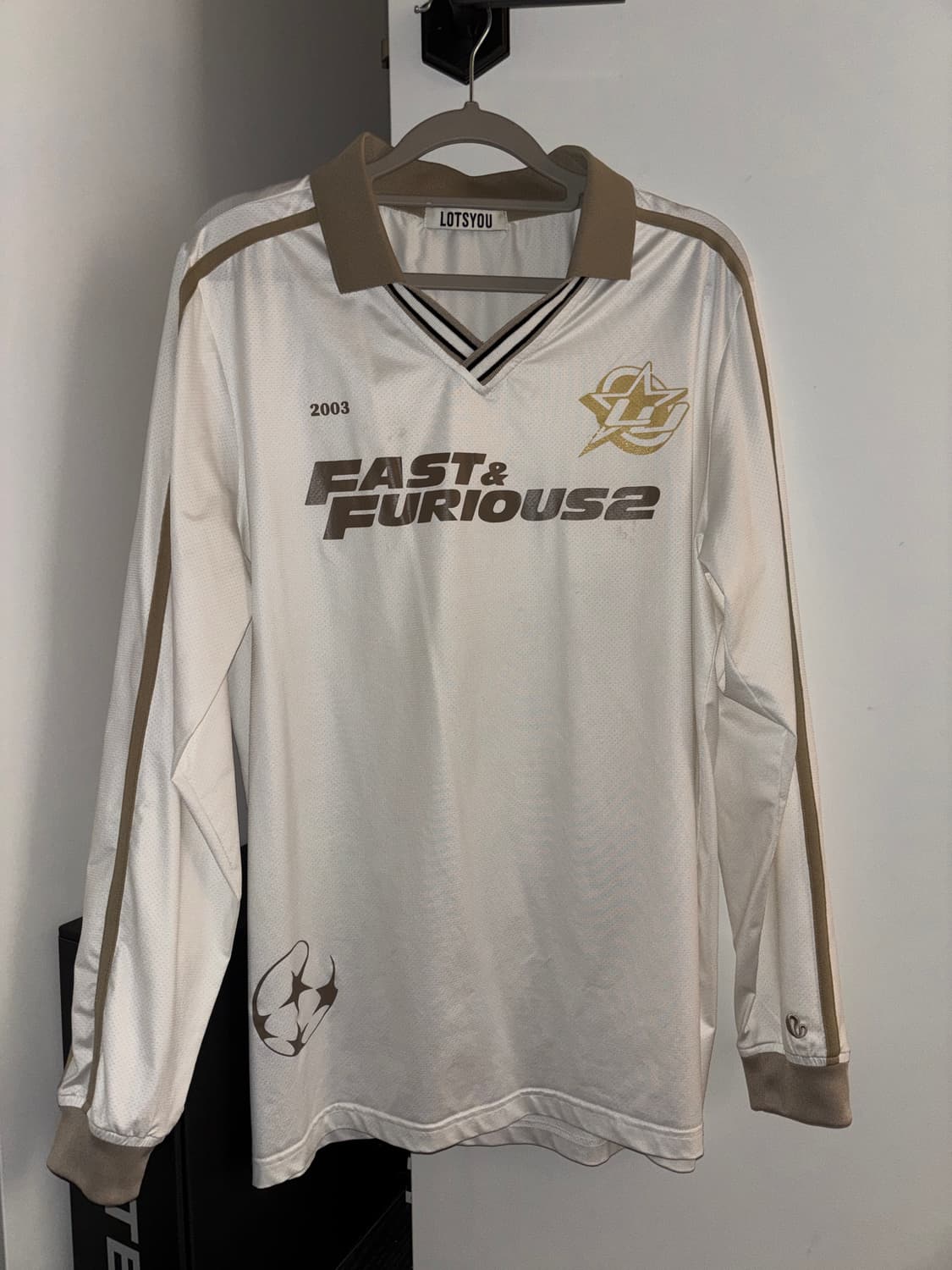 Lotsyou 풋볼 져지 티셔츠 화이트 상품이미지1