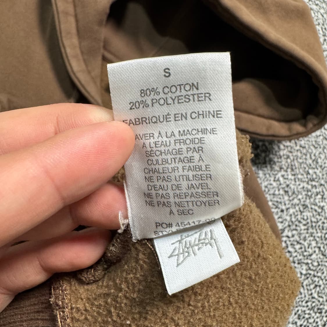 Name : 스투시 스펠아웃로고 브라운컬러 후드티 :)  상품이미지4