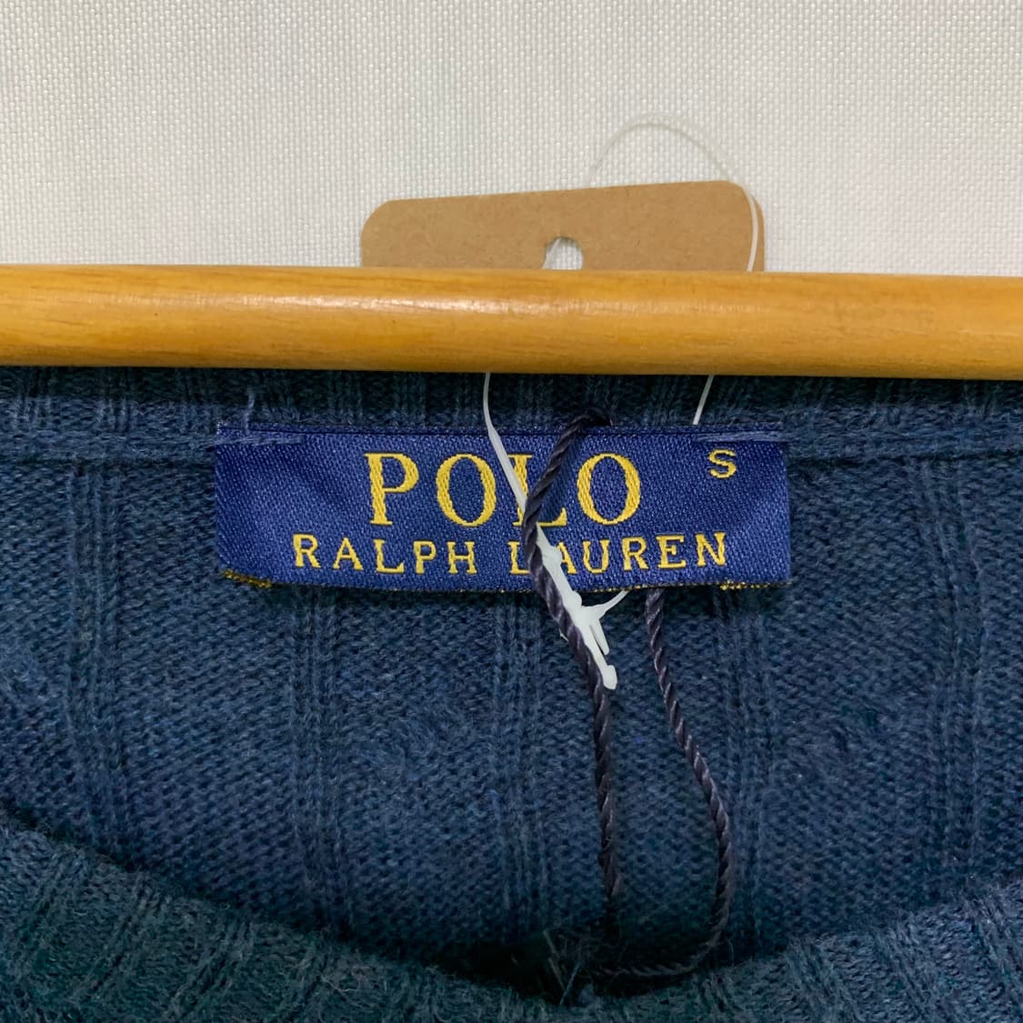 폴로 랄프로렌 네이비 케이블 니트 남성 S 남녀공용 루즈핏 브이넥 스웨터 상품이미지4