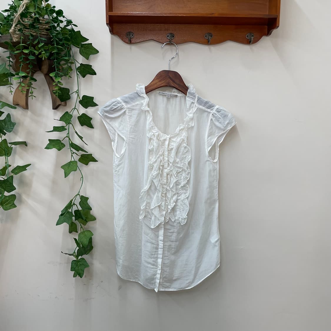 페어리 엔젤 화이트 프릴 슬리브리 블라우스 상품이미지1