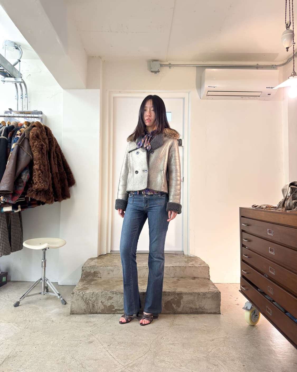 Battistoni Shearling Short Jacket/ Os 상품이미지10