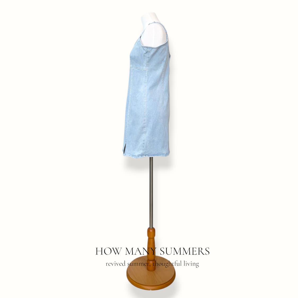 스트릿웨어 소사이어티 연청 데님 나시 미니 원피스 뷔스티에 트임 상품이미지2