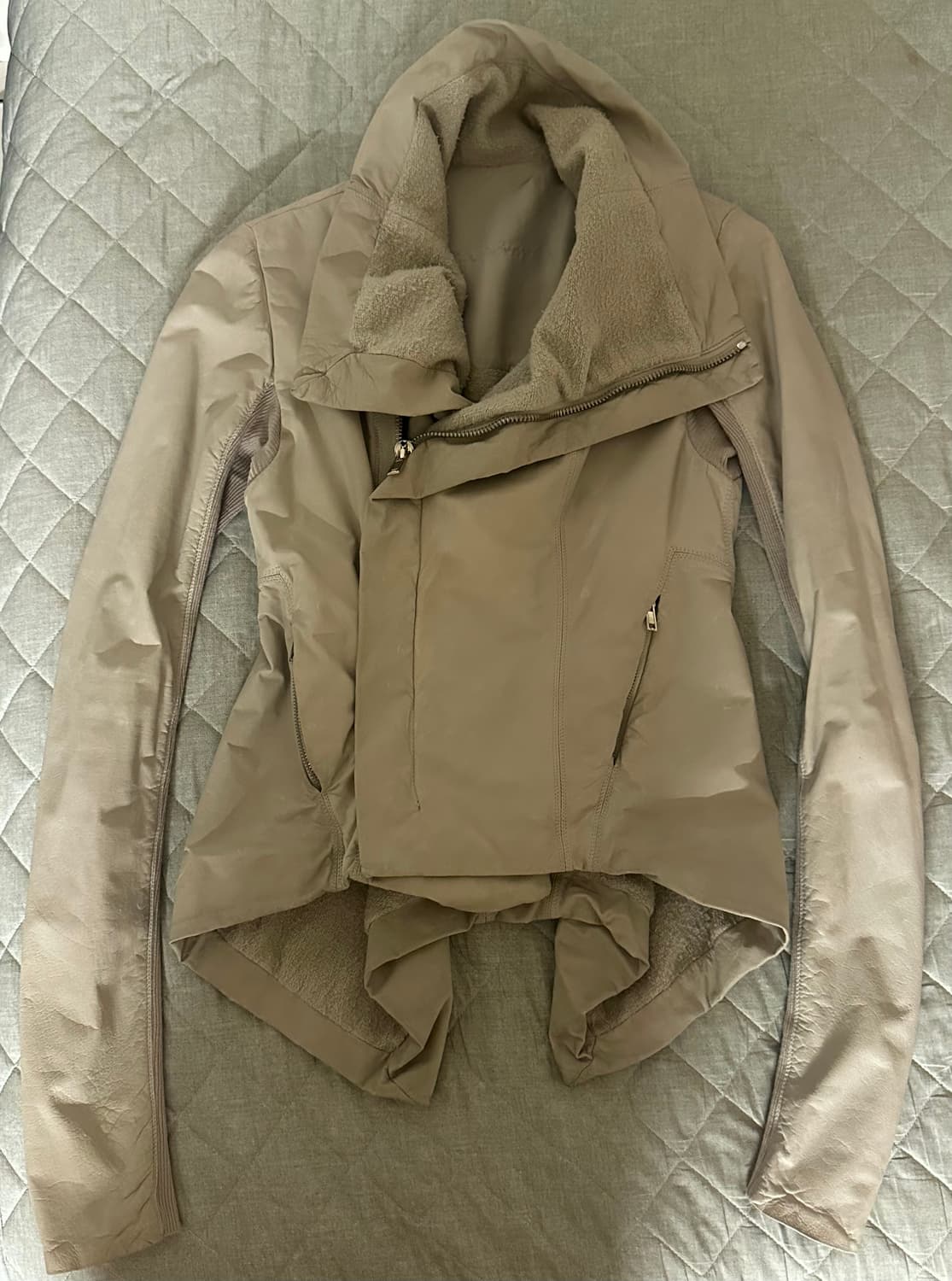 릭오웬스 가죽 자켓 베이지 상품이미지3